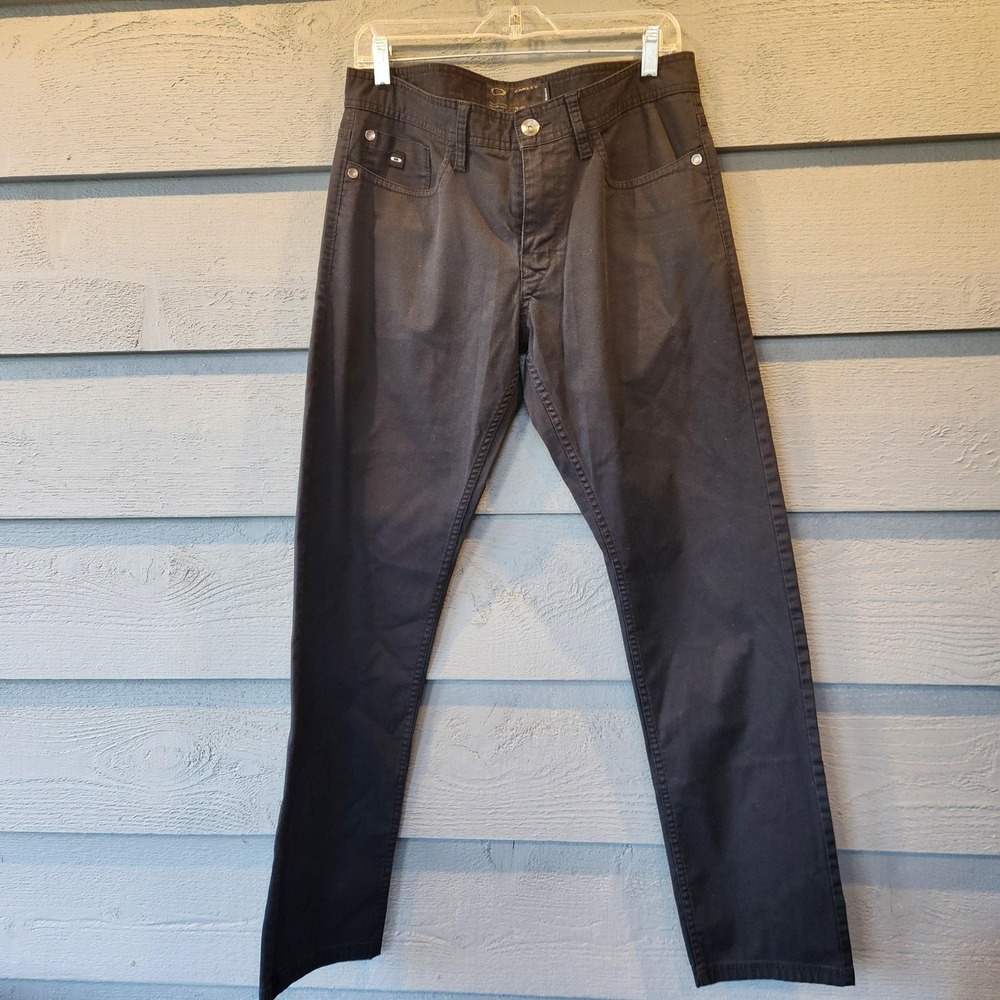 Oakley Jeans Mens 33x32 Gray Slim Fit Straight Leg Stretch Denim Pants Casual